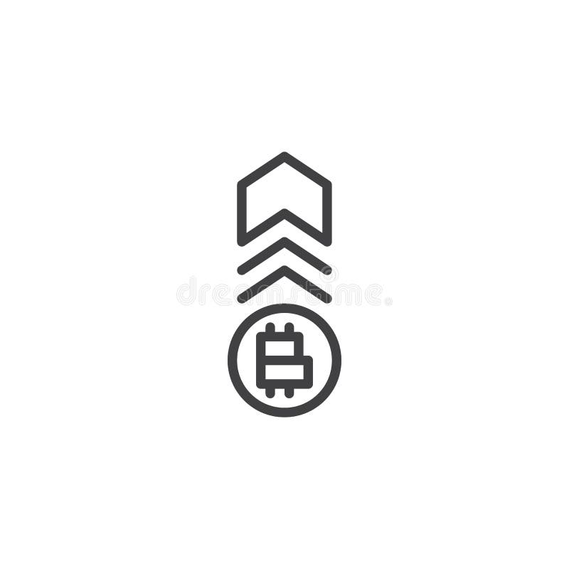 Линия значок роста тарифа Cryptocurrency иллюстрация вектора